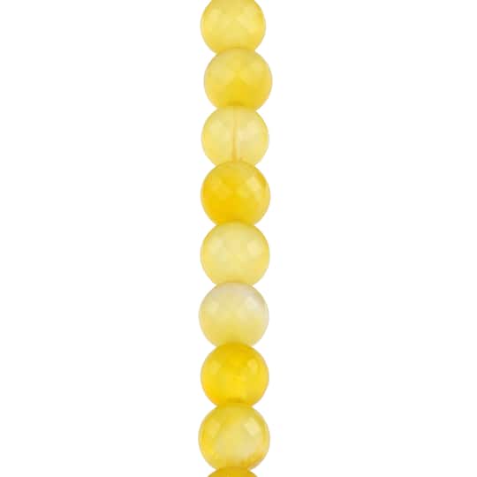12 Pack: Yellow Faceted Agate Coin Beads